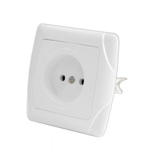 Розетка 1-м СП Маргарита 16А IP20 без заземл. защ. шторки бел. UNIVersal М0022 фото 2