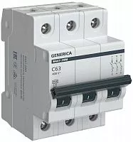 Выключатель автоматический модульный 3п C 63А 4.5кА ВА47-29М GENERICA MVA21-3-063-C-G