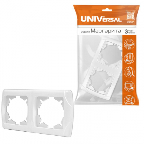 Рамка 2-м Маргарита гор. бел. UNIVersal МР002Г фото 3