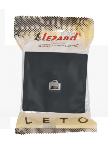 Розетка телефонная 1-м ОП LETO графит LEZARD 752-3400-137 фото 2