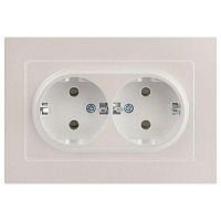 Розетка 2-м СП Accent 6-205-06 16А IP20 250В 2P+E Schuko AL/CU перламутр. Intro Б0063495