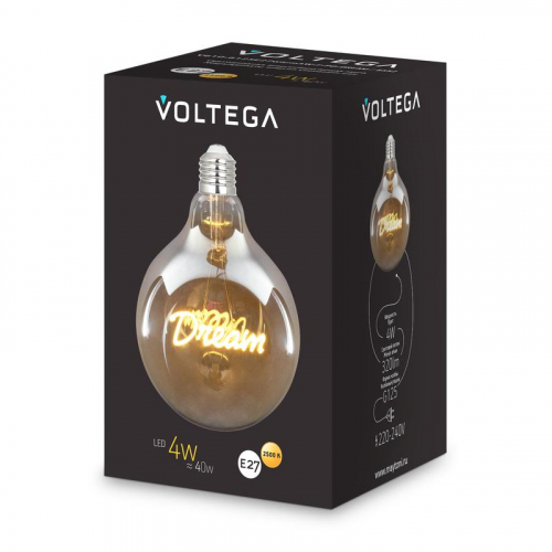 Лампа светодиодная Loft Led G125 4Вт 2500К E27 Voltega 8552 фото 6
