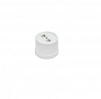 Розетка компьютерная 2-м ОП Лизетта RJ45 10А IP20 ретро кат.5E ABS-пластик бел. Bironi B1-302-21