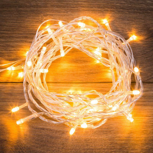 Гирлянда светодиодная "Твинкл Лайт" 6м 40LED тепл. бел. 5.1Вт IP20 провод ПВХ прозр. Neon-Night 303-176
