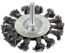 Корщетка дисковая прямая со шпилькой стальная витая проволока 75мм КУРС 38473