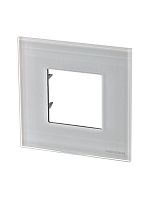 Рамка 1-м 2мод. Zenit стекло бел. ABB 2CLA227100N3001