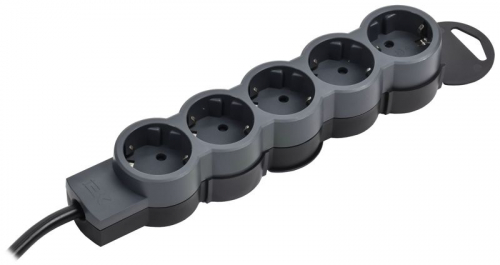 Удлинитель STANDARD У05 5 мест 5м 3х1.5кв.мм 16А черн. IEK 695048