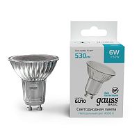 Лампа светодиодная Basic 6Вт MR16 софит 4000К нейтр. бел. GU10 530лм GAUSS 10106262