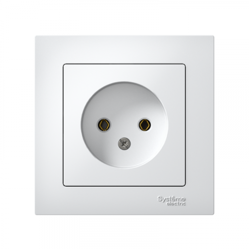 Розетка 1-м СП AtlasDesign 16А IP20 без заземл. в сборе бел. SE ATN000140 фото 2