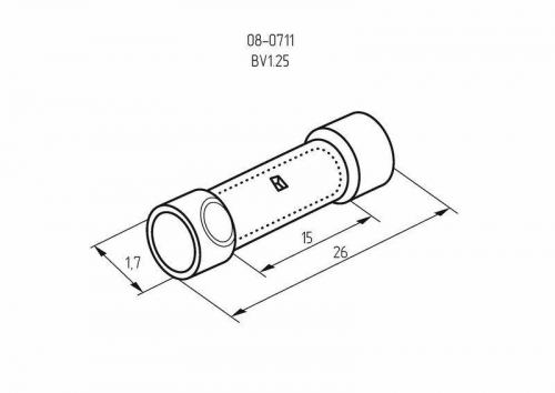 Гильза соединительная изолированная VB 1.25 (уп.100шт) Rexant 08-0711 фото 3