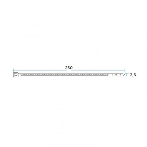 Стяжка нейлоновая 250х3.6мм бел. (уп.500шт) Rexant 07-0250-05 фото 3