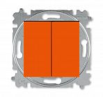 Выключатель кнопочный 2-кл. СП Levit IP20 оранж./дым. черн. ABB 2CHH598745A6066