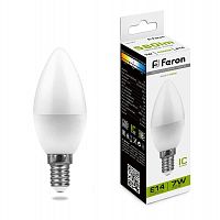 Лампа светодиодная LB-97 7Вт C37 свеча 4000К E14 230В FERON 25476