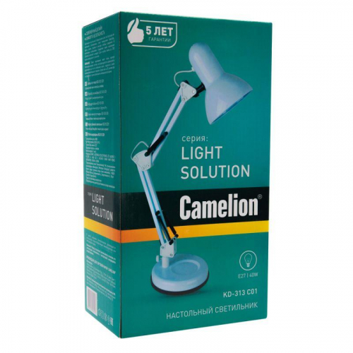 Светильник настольный KD-313 40Вт E27 230В база бел. Camelion 13639 фото 5
