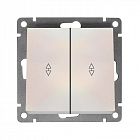 Переключатель проходной 2-кл. СП Афина 10А IP20 механизм жемчуж. UNIVersal A0026-Obr