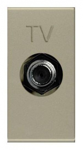 Розетка телевизионная одиночная TV 1мод. Zenit с накладкой шампань ABB 2CLA215000N1901