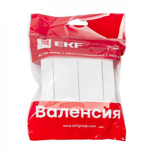 Выключатель 2-кл. СП Валенсия 10А IP20 бел. PROxima EKF EWV10-023-10 фото 2