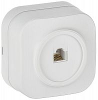 Розетка компьютерная ОП GLORY РК10-ХБм RJ45 кат.5E бел. матов. IEK EKH10-K01M