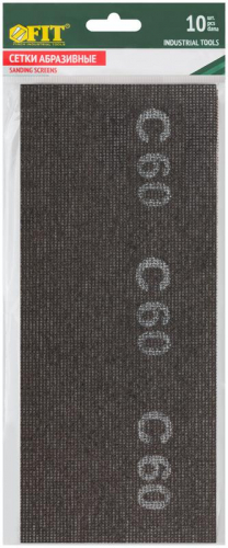 Сетка шлифовальная нейлоновая основа 120х280мм (уп.10шт) Р 60 FIT 38292 фото 3