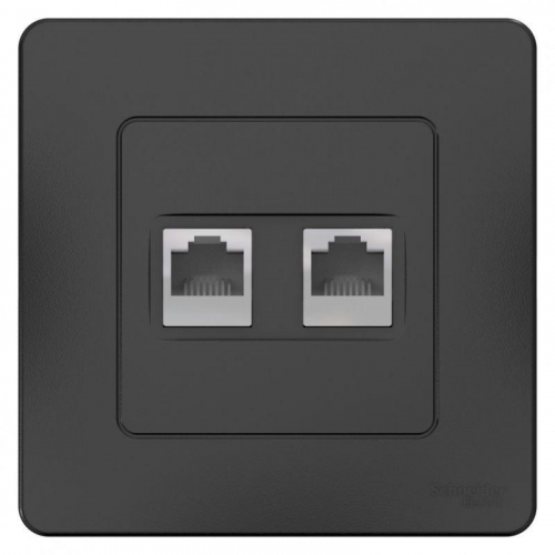 Розетка компьютерная 2-м СП Blanca RJ45 кат.5E антрацит SE BLNIS045456 фото 2
