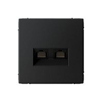 Розетка компьютерная 2-м ArtGallery 2хRJ45 кат.6A механизм карбон SE GAL001088