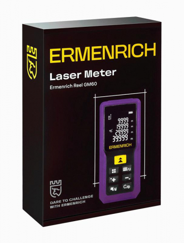 Рулетка лазерная Reel PRO GM60 фиолет. Ermenrich 84645 фото 7