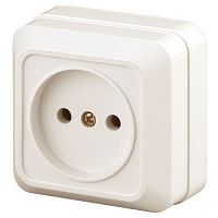 Розетка 1-м ОП Quadro 2-201-02 16А IP20 250В 2P сл. кость Intro Б0053776