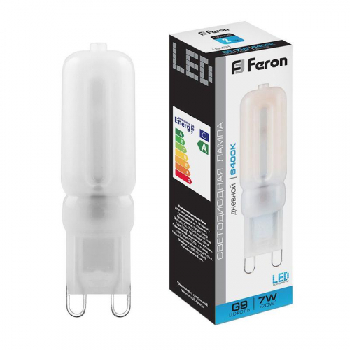 Лампа светодиодная LB-431 7Вт JCD9 6400К G9 230В FERON 25757