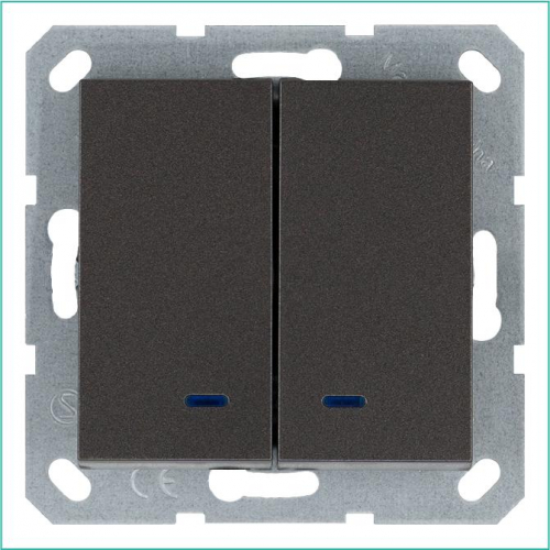 Выключатель 2-кл. 10А IP20 с подсветкой механизм мокко Jasmart G3023NZ
