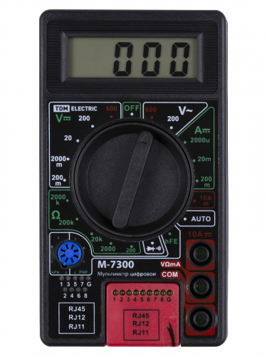 Мультиметр цифровой серия "МастерЭлектрик" М-7300 (каб.тестер RJ-11,12,45) TDM фото 3