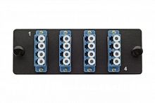 Комплект планка Q-SLOT с 4 адаптерами LC OS2 монтаж. шнуры КДЗС Eurolan 38M-S2-4L-04BL