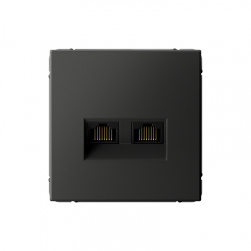 Розетка компьютерная 2-м ArtGallery RJ45 + RJ45 кат.5E механизм базальт SE GAL001485