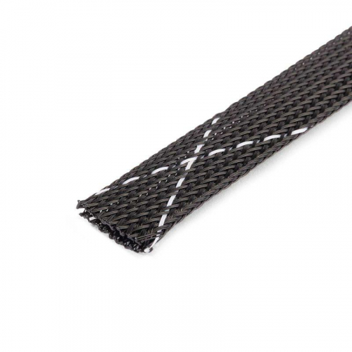 Оплетка кабельная из полиэстера XP-38 черн./бел. (уп.50м) Fortisflex 102342