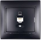 Розетка компьютерная 1-м СП Mira RJ45 черн. бархат LEZARD 701-4242-139
