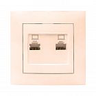 Розетка компьютерная 2-м СП Валенсия RJ45 крем. PROxima EKF EWK02-035-20