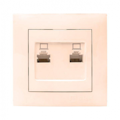 Розетка компьютерная 2-м СП Валенсия RJ45 крем. PROxima EKF EWK02-035-20