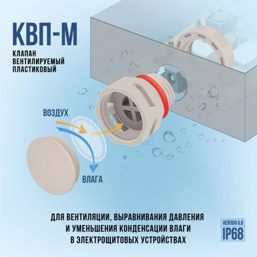Клапан вентилируемый КВП-М6 пластик. Fortisflex 88850 фото 7