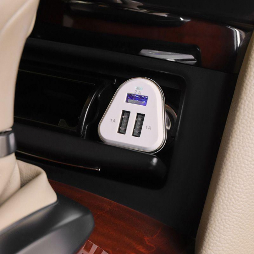 Автозарядка в прикуриватель 3хUSB (АЗУ) 2х1000мА 2100мА бел. Rexant 18-1949 фото 2