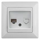 Розетка компьютерная 1-м СП Solo 4-303-01 RJ45 бел. Intro Б0043382