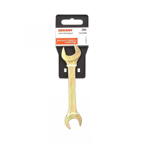 Ключ рожковый 14х15мм желт. цинк Rexant 12-5825-2 фото 3