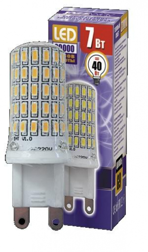 Лампа светодиодная PLED-G9 7Вт капсульная 2700К тепл. бел. G9 400лм 220В JazzWay 1039064B фото 2