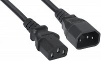 Кабель питания ПВС-АП 3x1.0 С13 - C14, 220/250В, 10А, чёрный, 3м Filum FL-PC-C13/C14-C-3.0-BK