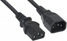 Кабель питания ПВС-АП 3x1.0 С13 - C14, 220/250В, 10А, чёрный, 3м Filum FL-PC-C13/C14-C-3.0-BK