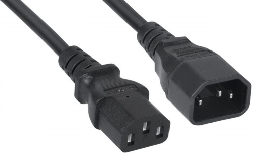 Кабель питания ПВС-АП 3x1.0 С13 - C14, 220/250В, 10А, чёрный, 3м Filum FL-PC-C13/C14-C-3.0-BK