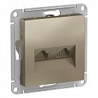 Розетка компьютерная 2-м AtlasDesign RJ45 кат.5E механизм шампань SE ATN000585