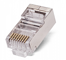 Коннектор RJ-45, 6 кат., 8p8c, экран, 50 мкм, универсальный, для одножильного и многожильного кабеля, уп/100 шт Filum FL-NA-PLUG6-3