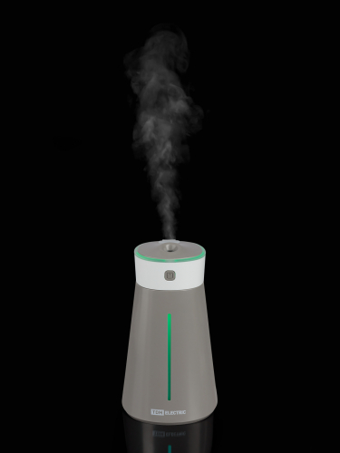 Портативный увлажнитель воздуха "Ареал мини", 0,38 л, RGB, насадки: вентилятор, ночник, серый, TDM фото 9