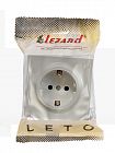 Розетка 1-м ОП LETO с заземл. ПБТ крем LEZARD 752-0300-122B