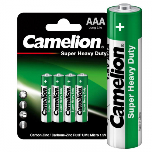 Элемент питания солевой AAA/R03 BL-4 (блист.4шт) Camelion 1668 фото 2