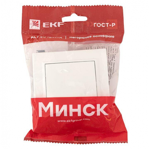 Выключатель 1-кл. СП Минск 10А IP20 бел. Basic EKF ERV10-021-10 фото 4